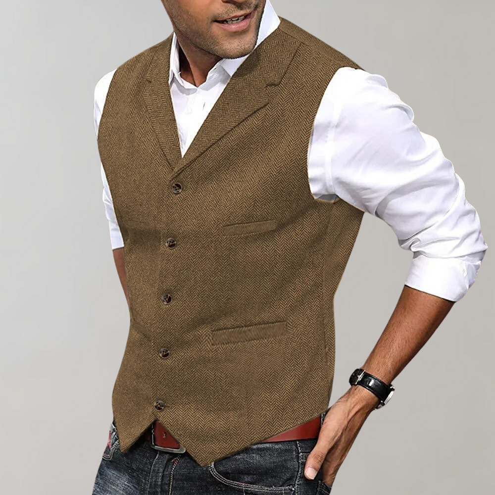 Cevori Sleeveless Button Up Suit Vest