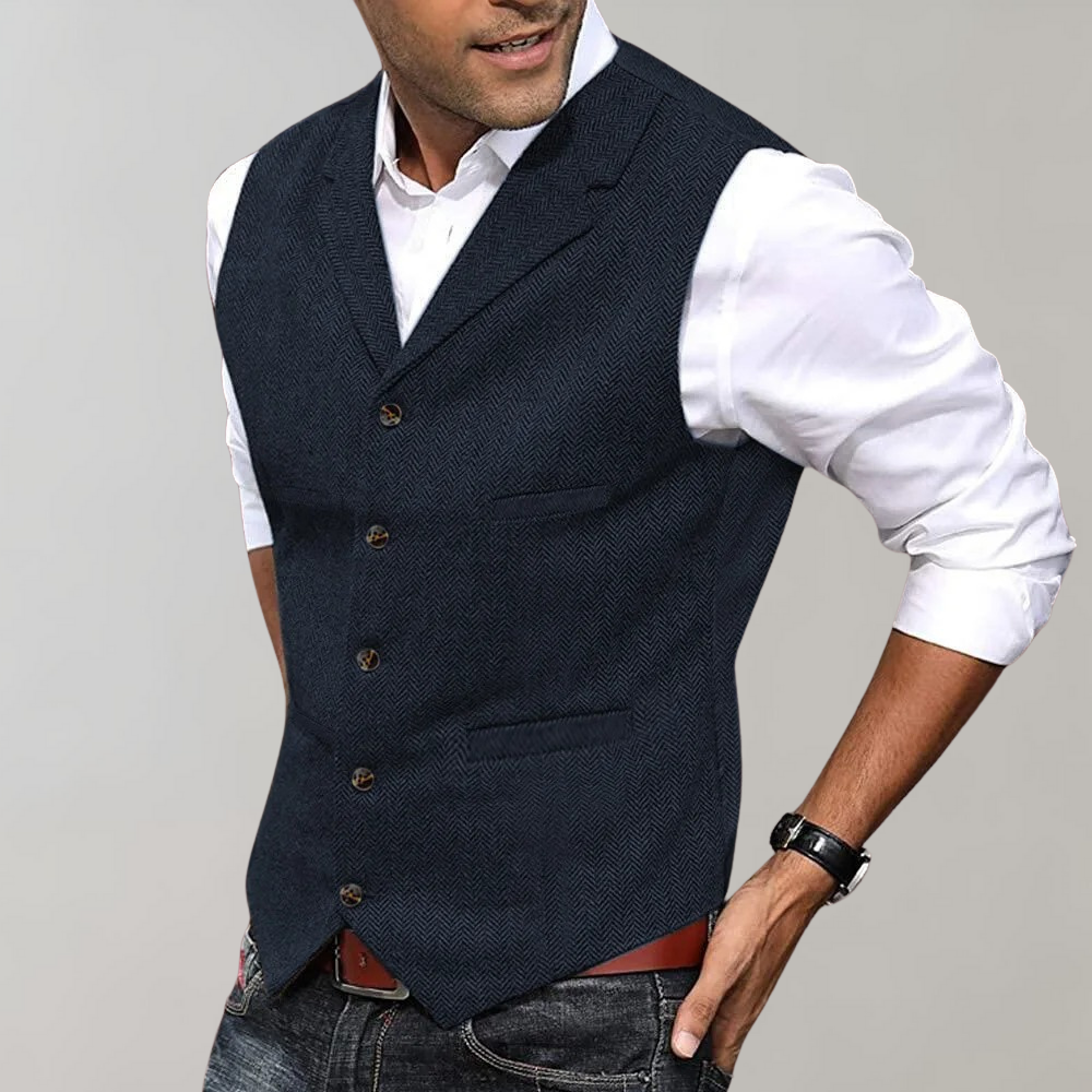 Cevori Sleeveless Button Up Suit Vest