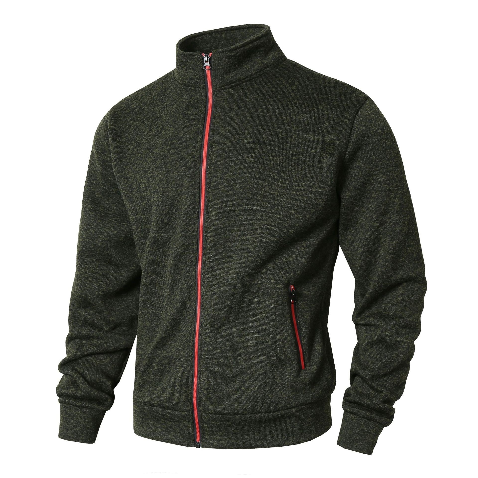 Cevori High Collar & Zip Closure Fleece Jacket