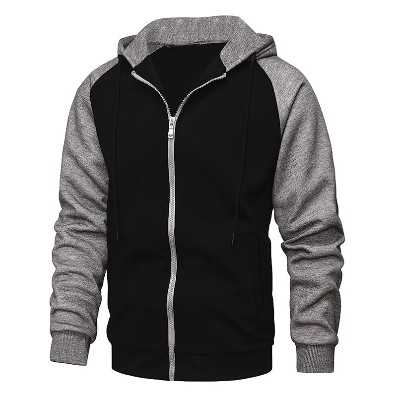 Cevori Casual Hooded Jacket with Contrast Sleeves