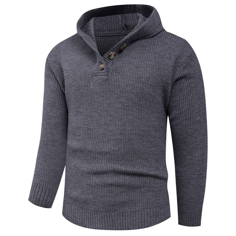 Cevori High Collar Knitted Jumper with Buttons