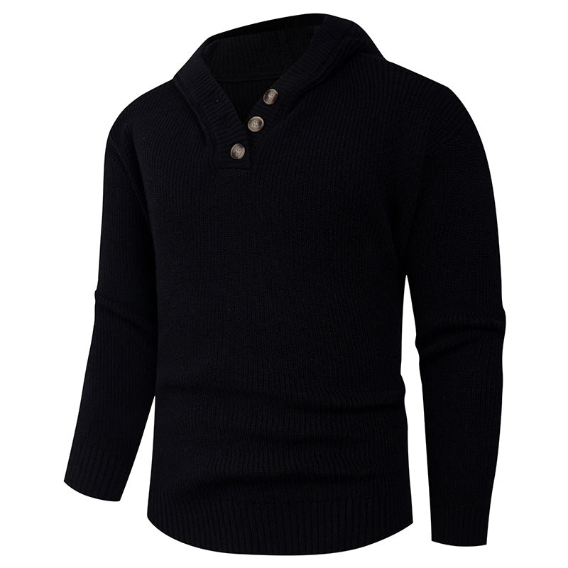 Cevori High Collar Knitted Jumper with Buttons