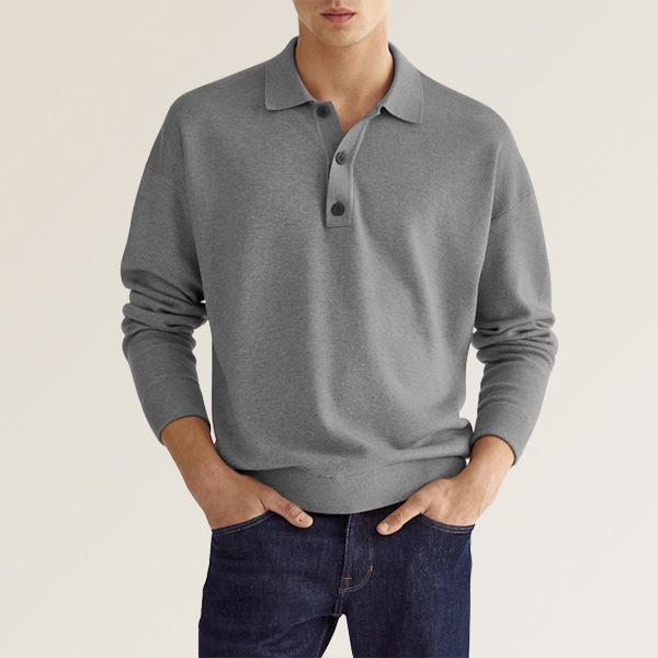 Cevori Button Placket Casual Pullover