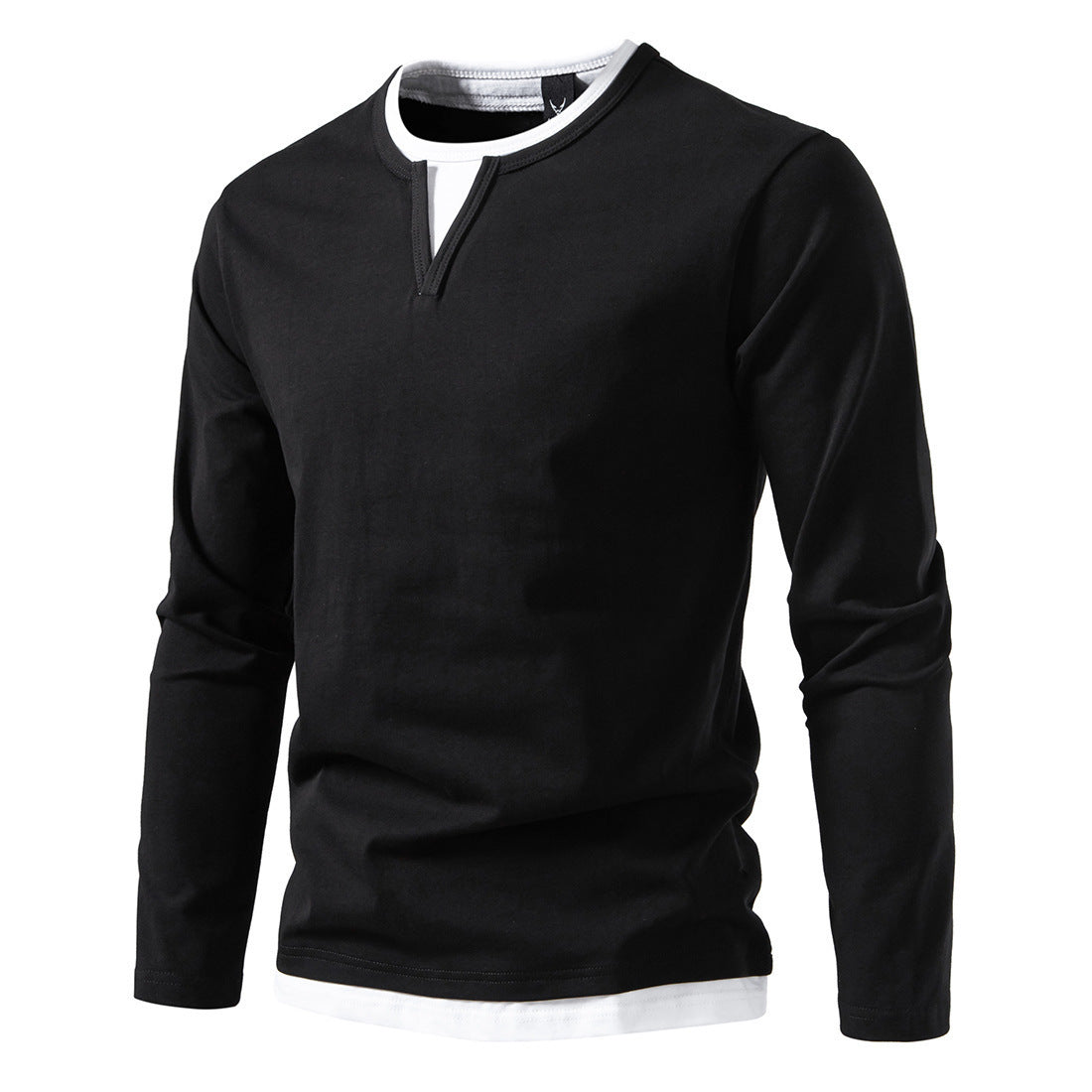 Cevori Long-Sleeve V-Neck Shirt with Layering Details