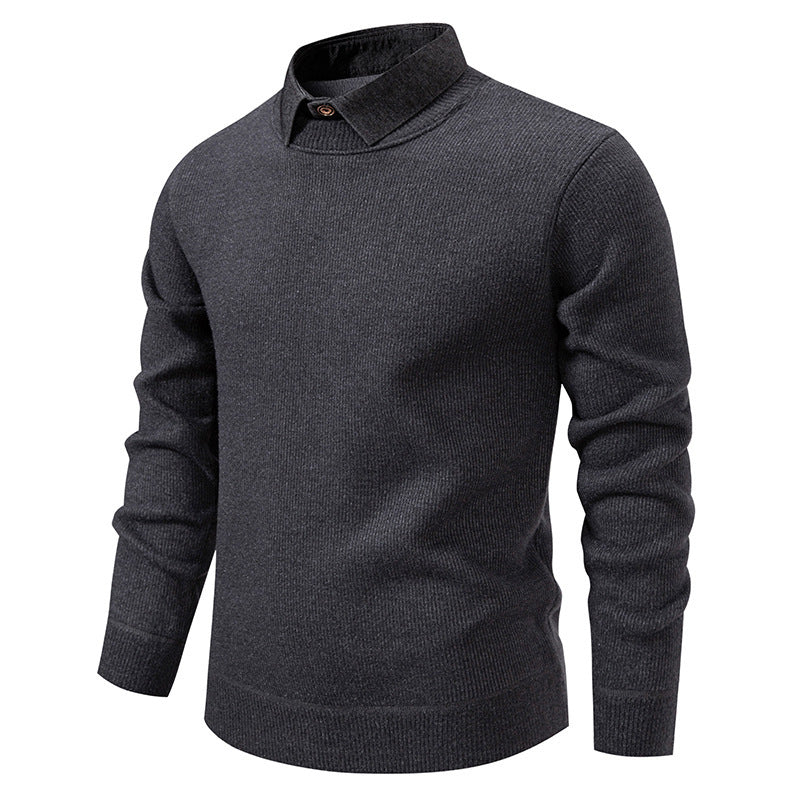 Cevori Fine Knit Jumper with Modern Collar Design