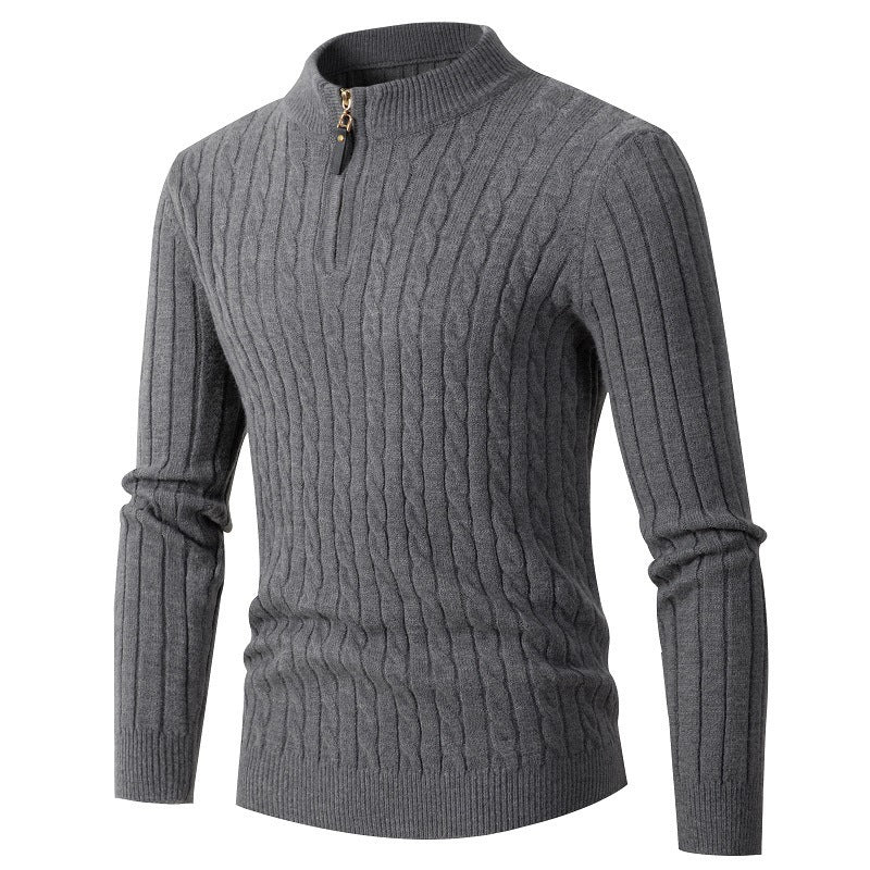 Cevori Cable-Knit Jumper with Zip Collar