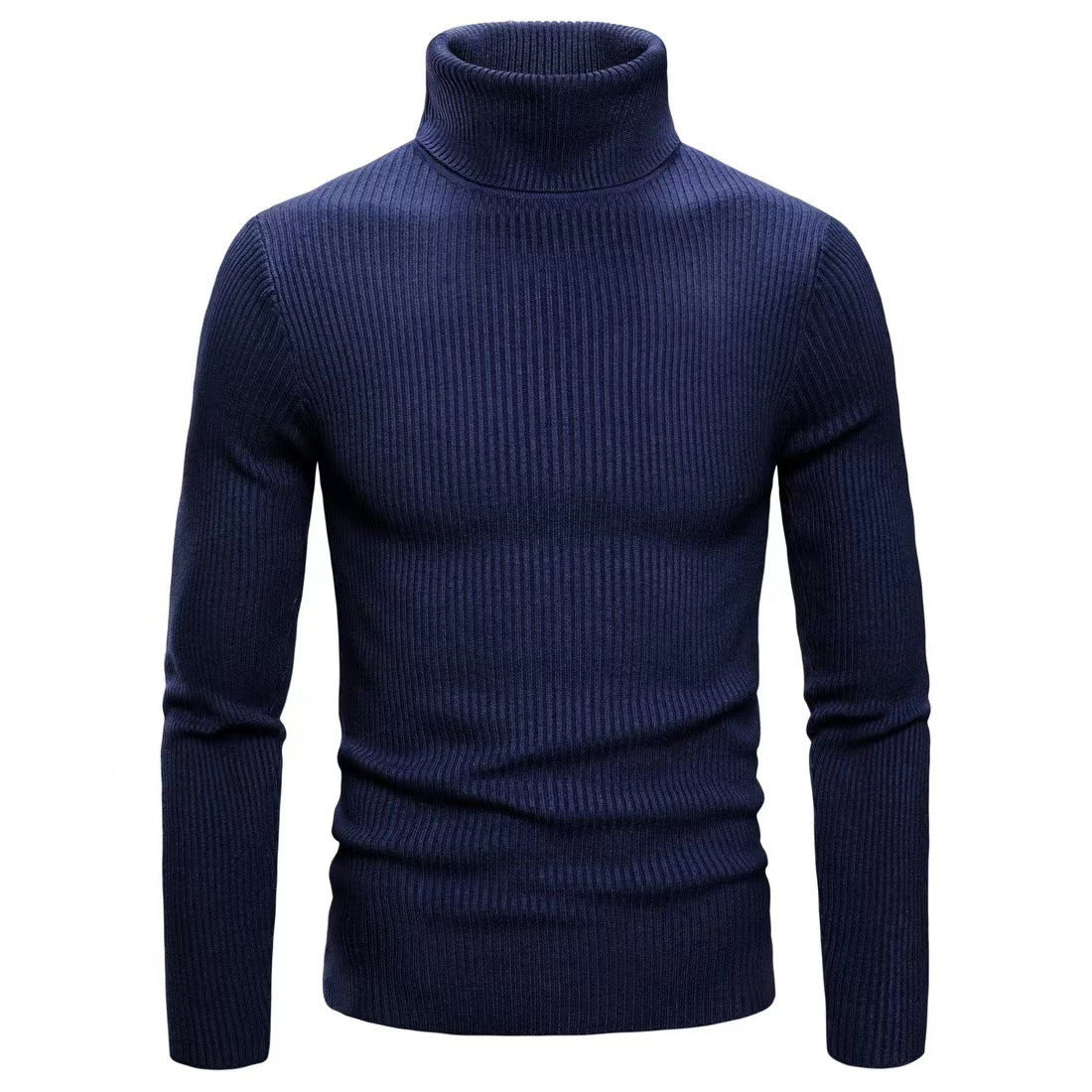 Cevori Turtleneck Style Rib Knit Jumper