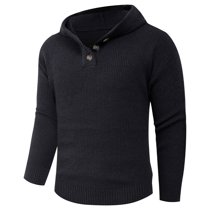 Cevori High Collar Knitted Jumper with Buttons