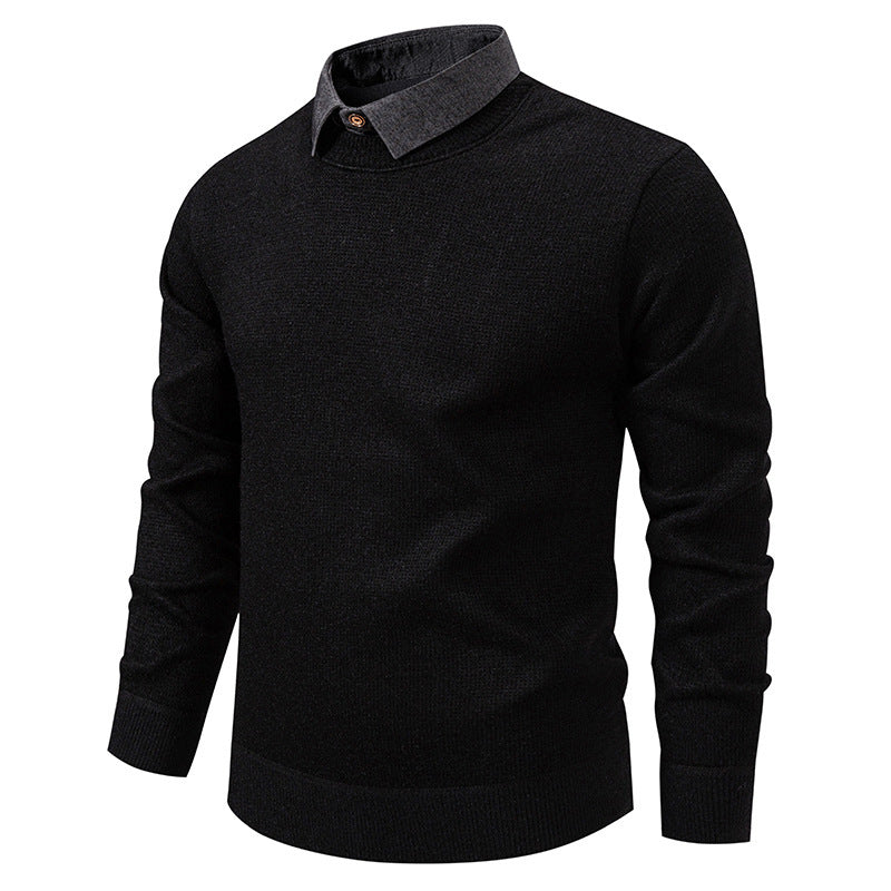 Cevori Fine Knit Jumper with Modern Collar Design