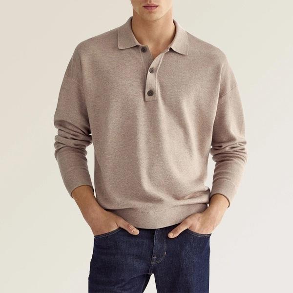 Cevori Button Placket Casual Pullover