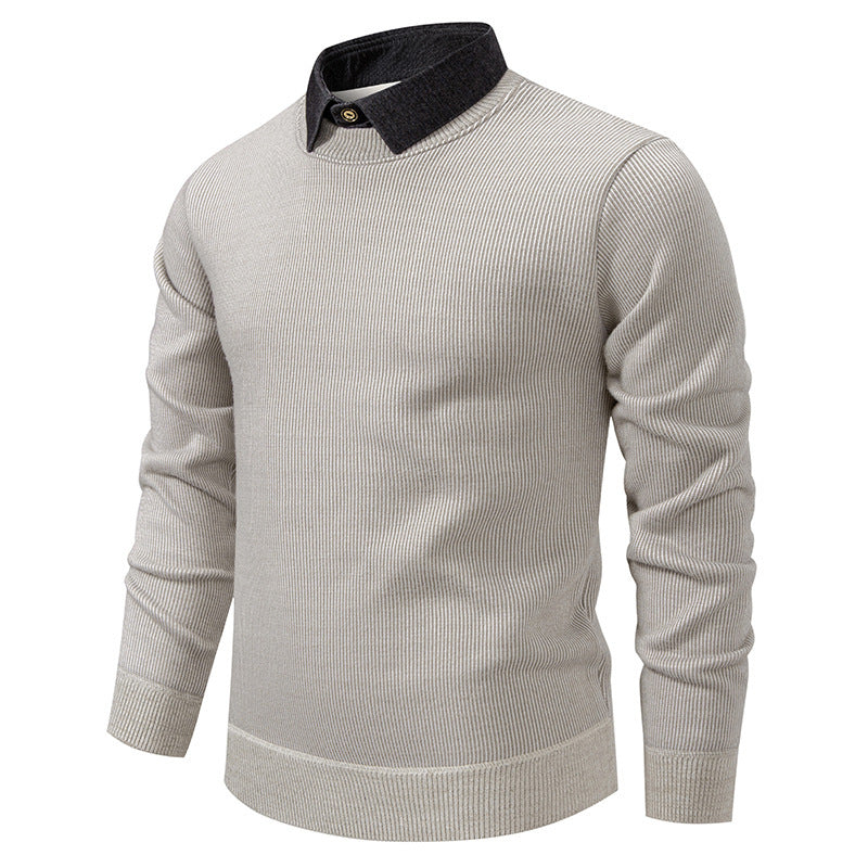 Cevori Fine Knit Jumper with Modern Collar Design