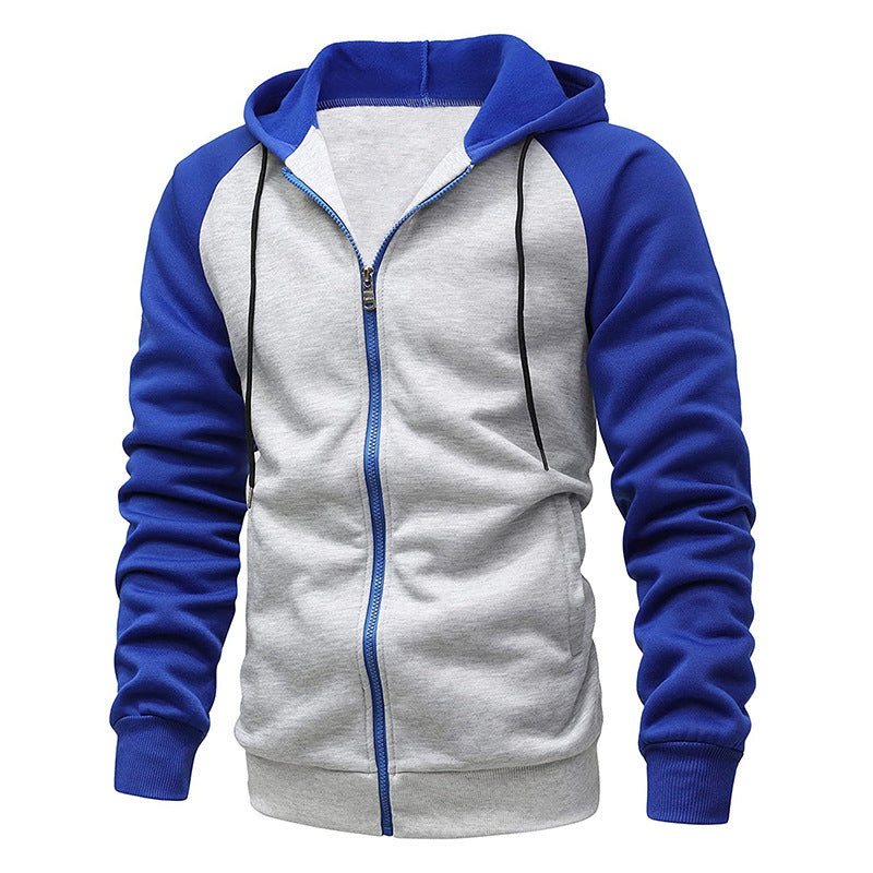 Cevori Casual Hooded Jacket with Contrast Sleeves