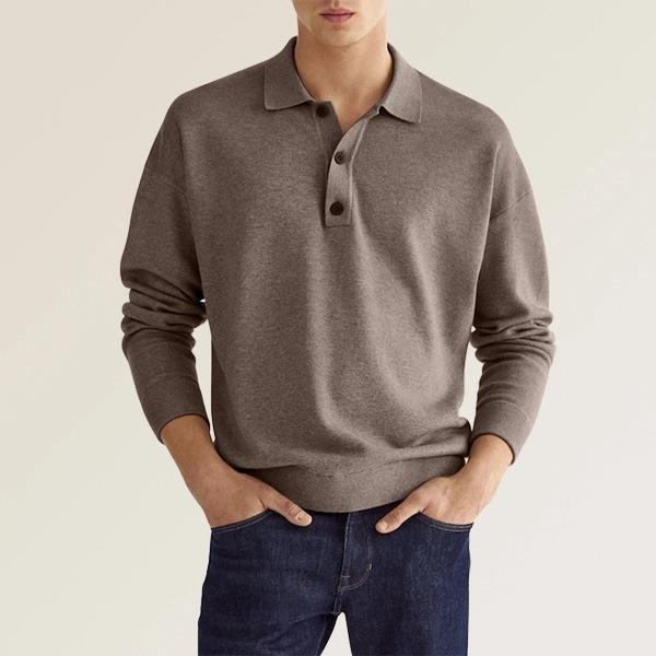 Cevori Button Placket Casual Pullover