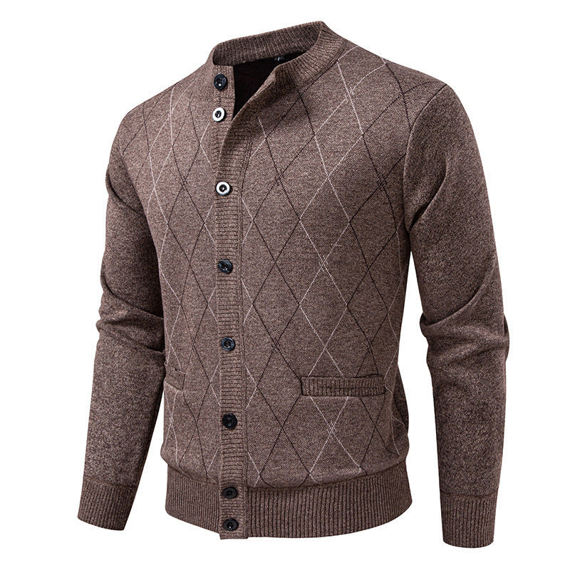 Cevori Stylish Diamond Pattern Cardigan