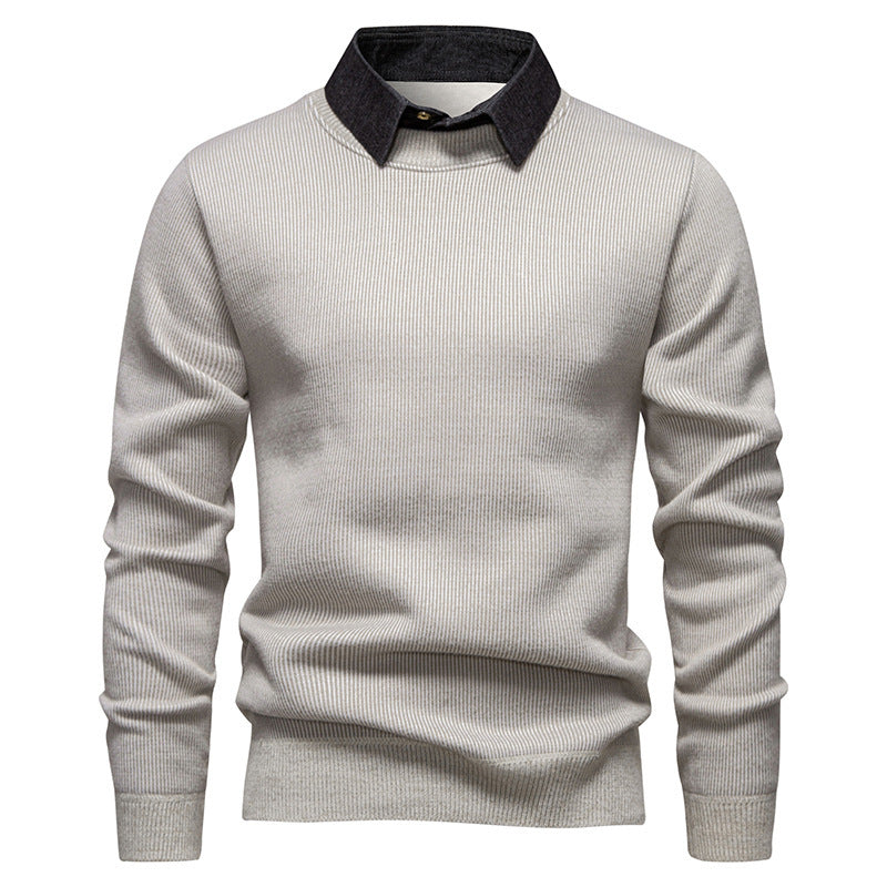 Cevori Fine Knit Jumper with Modern Collar Design