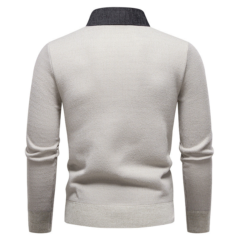 Cevori Fine Knit Jumper with Modern Collar Design