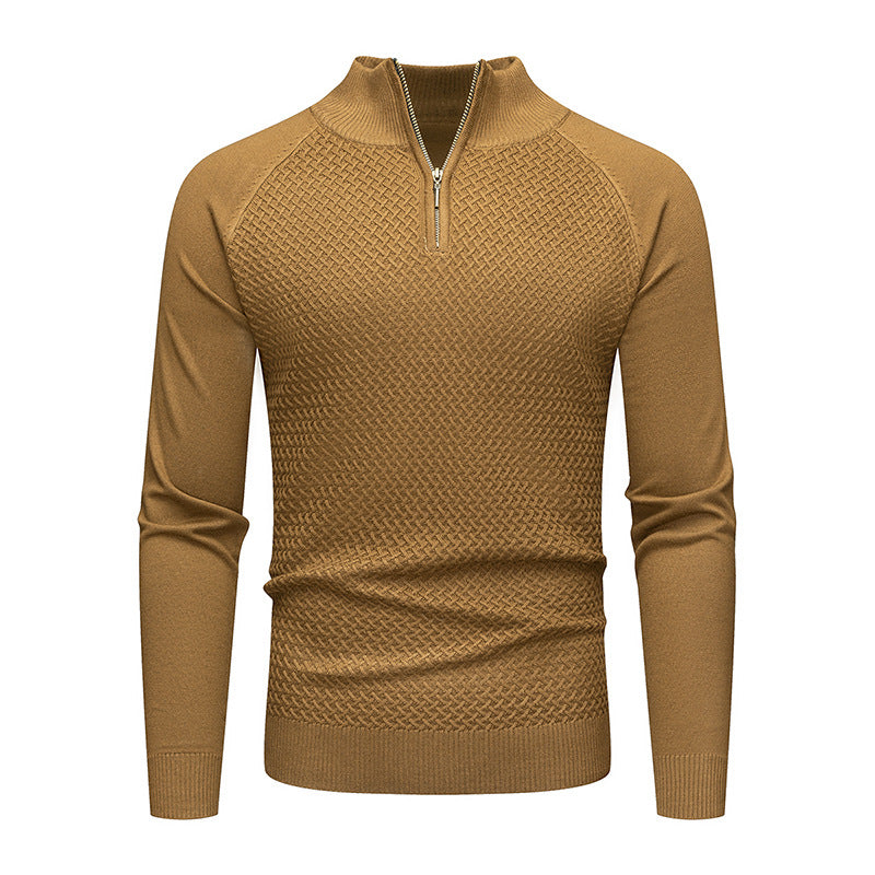 Cevori Stylish Zip Collar Knitted Jumper