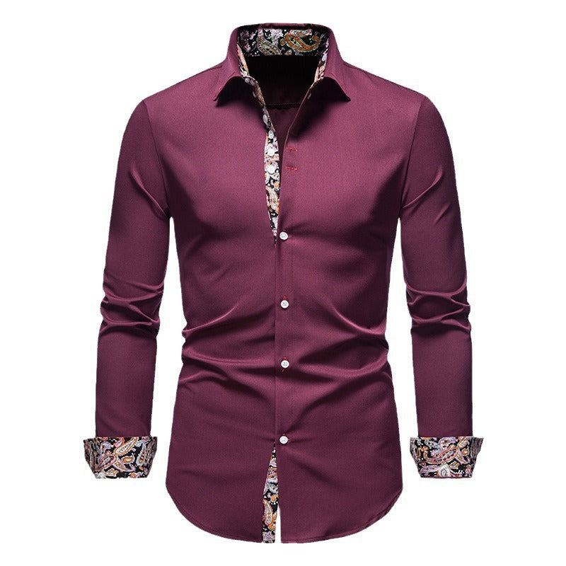 Cevori Modern Paisley Design Long-Sleeved Shirt