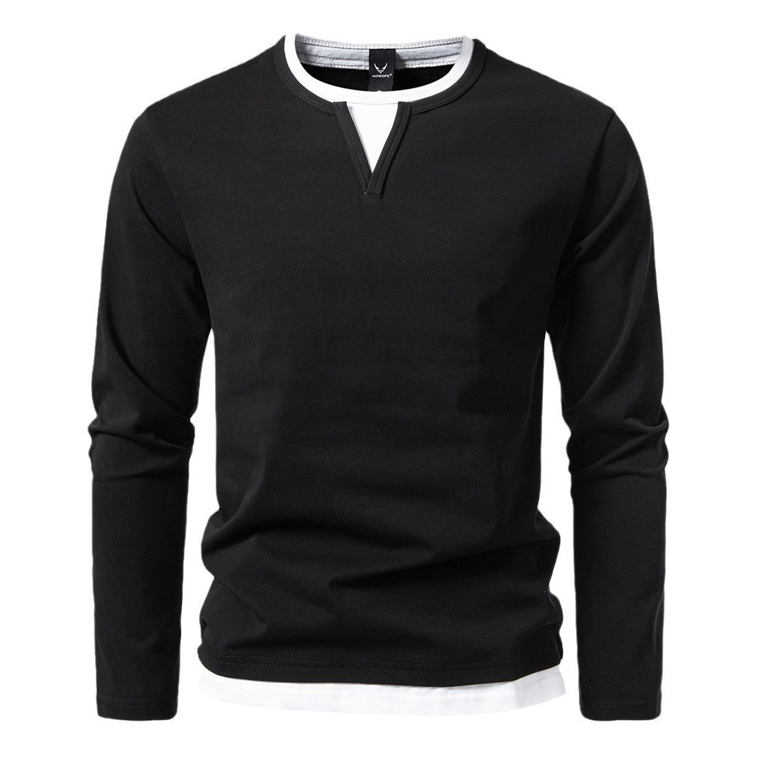 Cevori Long-Sleeve V-Neck Shirt with Layering Details