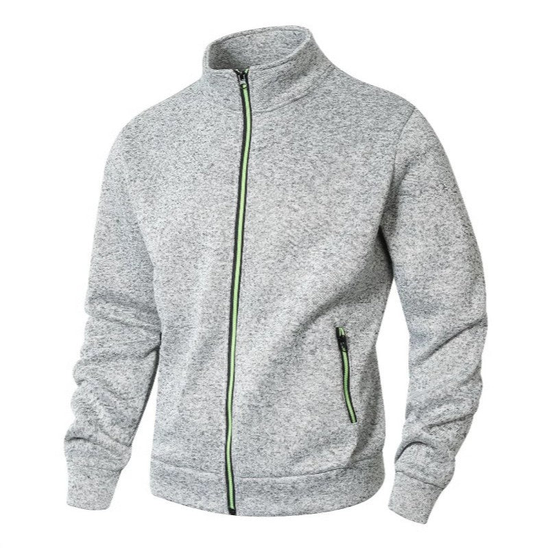 Cevori High Collar & Zip Closure Fleece Jacket
