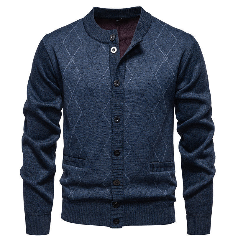 Cevori Stylish Diamond Pattern Cardigan Knitwear