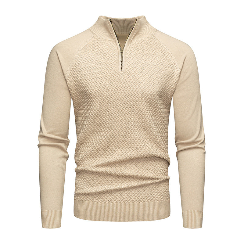 Cevori Stylish Zip Collar Knitted Jumper