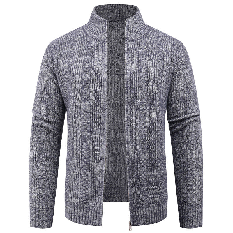 Cevori High Collar Textured Cardigan