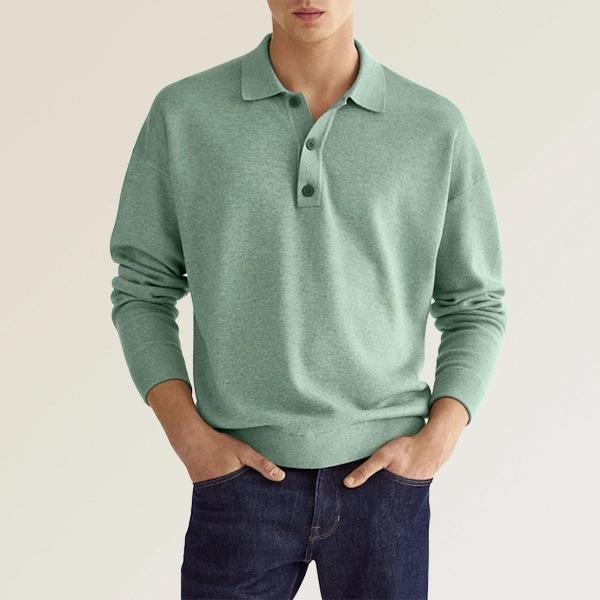 Cevori Button Placket Casual Pullover