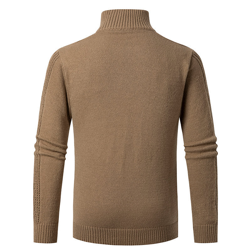 Cevori Cable Knit Design High Collar Knitted Jumper
