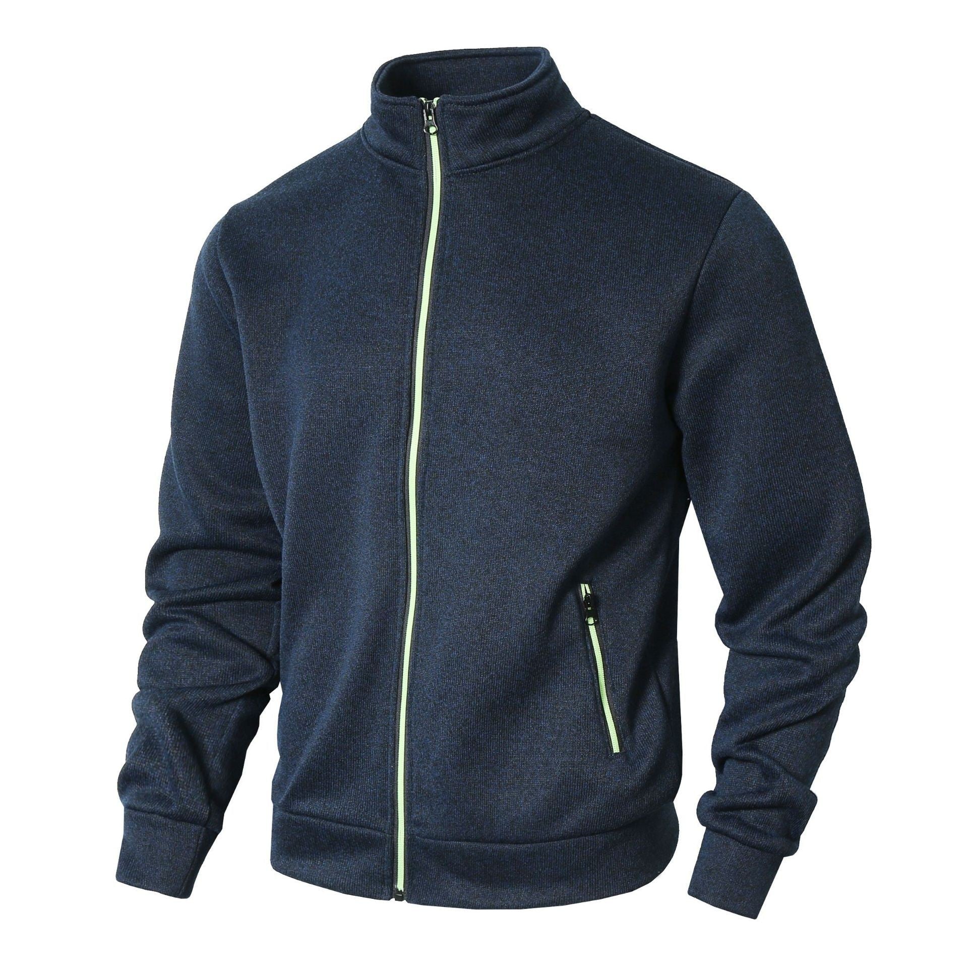Cevori High Collar & Zip Closure Fleece Jacket