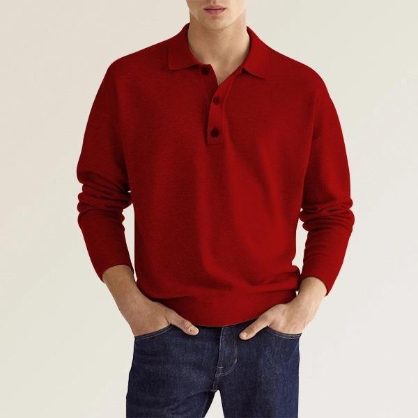 Cevori Button Placket Casual Pullover