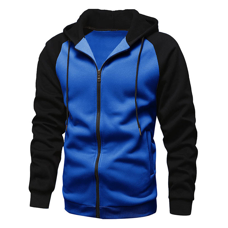 Cevori Casual Hooded Jacket with Contrast Sleeves