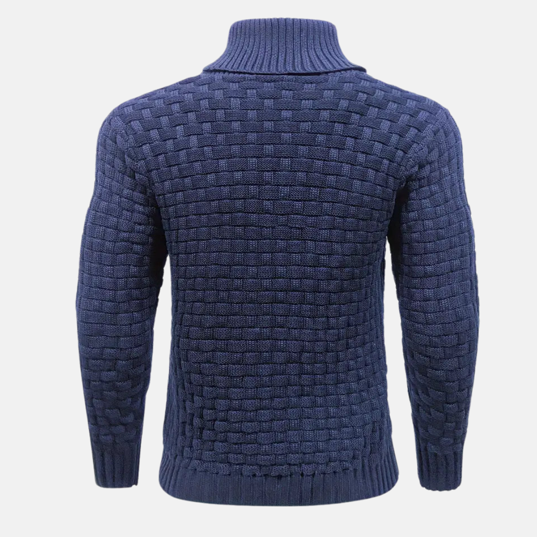 Cevori Shawl Collar Textured Knit Jumper