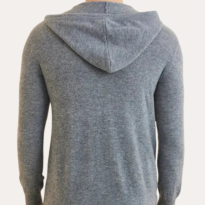 Cevori Casual Design Grey Zip Hoodie