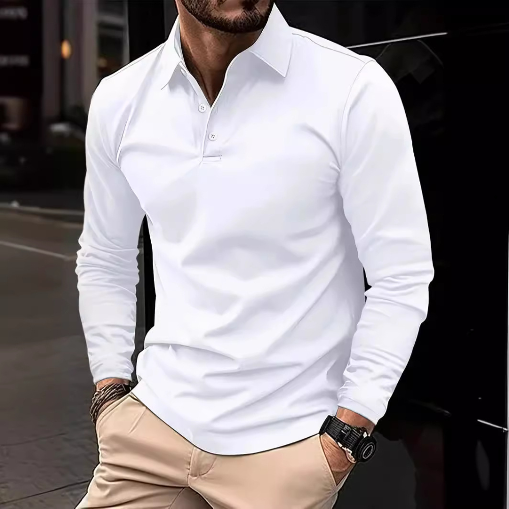 Cevori Slim Fit Long Sleeve Polo Shirt