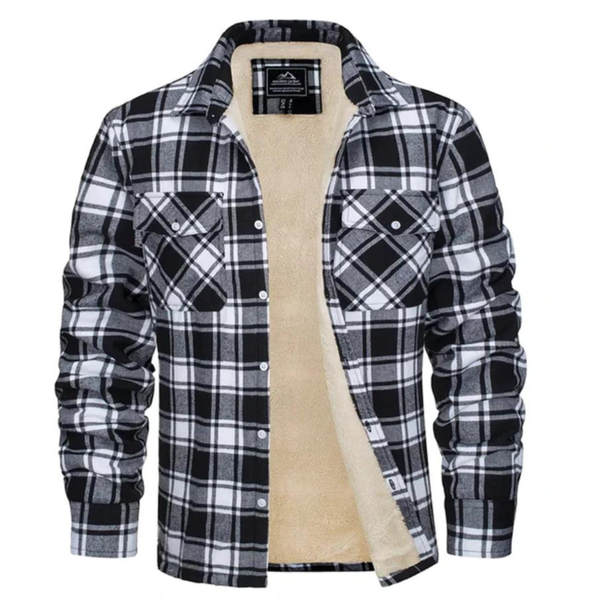 Cevori Sherpa-Lined Flannel Shirt Jacket - Durable Fabric