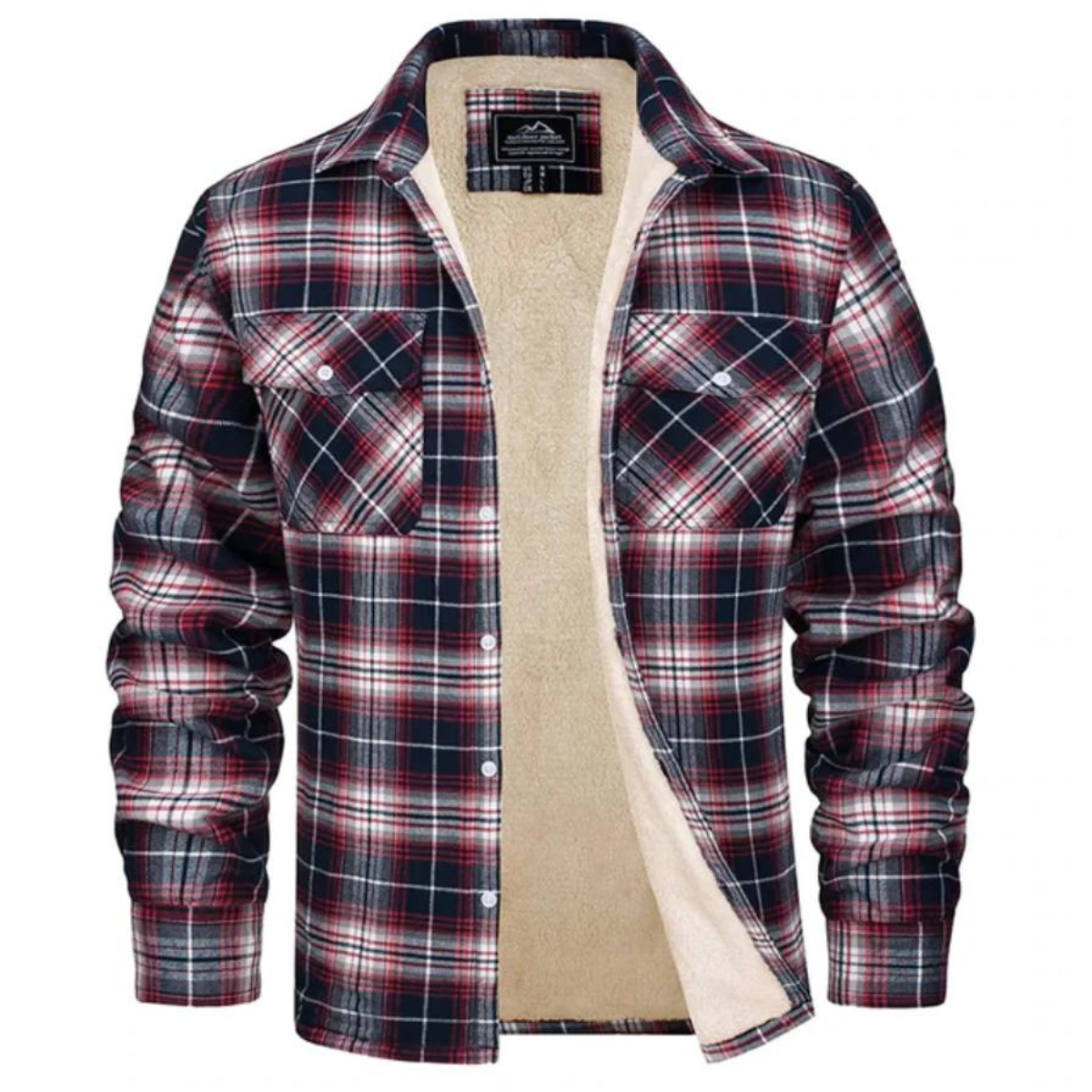 Cevori Sherpa-Lined Flannel Shirt Jacket - Durable Fabric