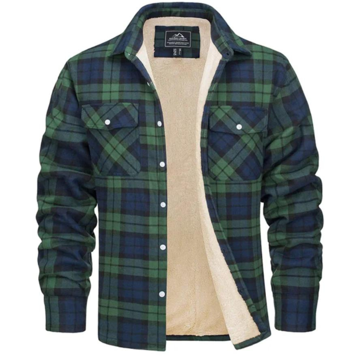 Cevori Sherpa-Lined Flannel Shirt Jacket - Durable Fabric