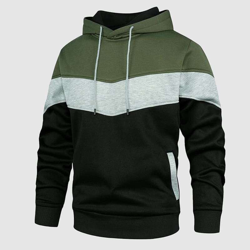 Cevori Casual Style Color Block Fleece Hoodie