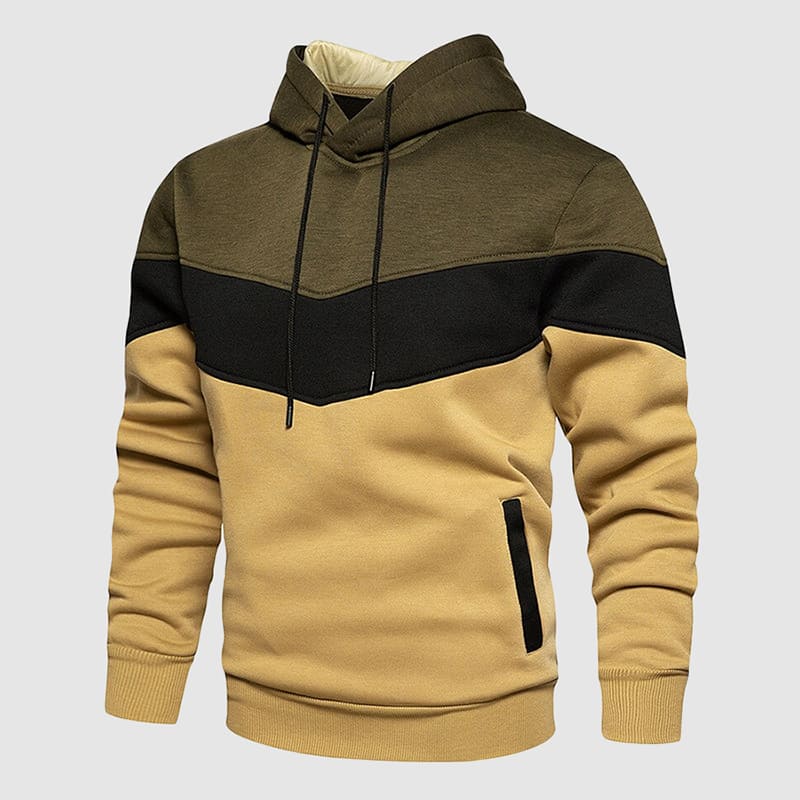 Cevori Casual Style Color Block Fleece Hoodie