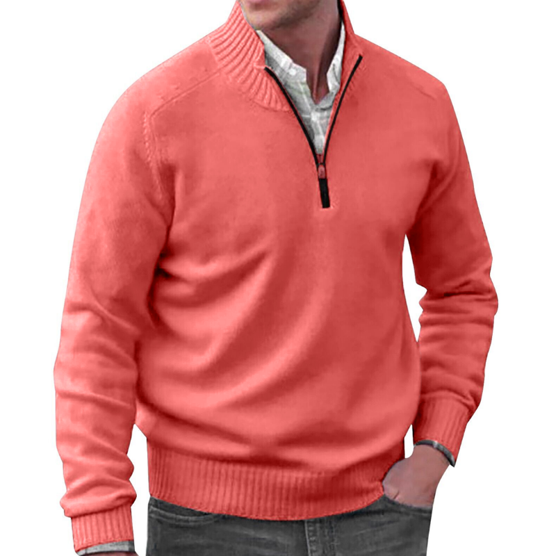 Cevori Sweater Knitted Half Zip Pullover