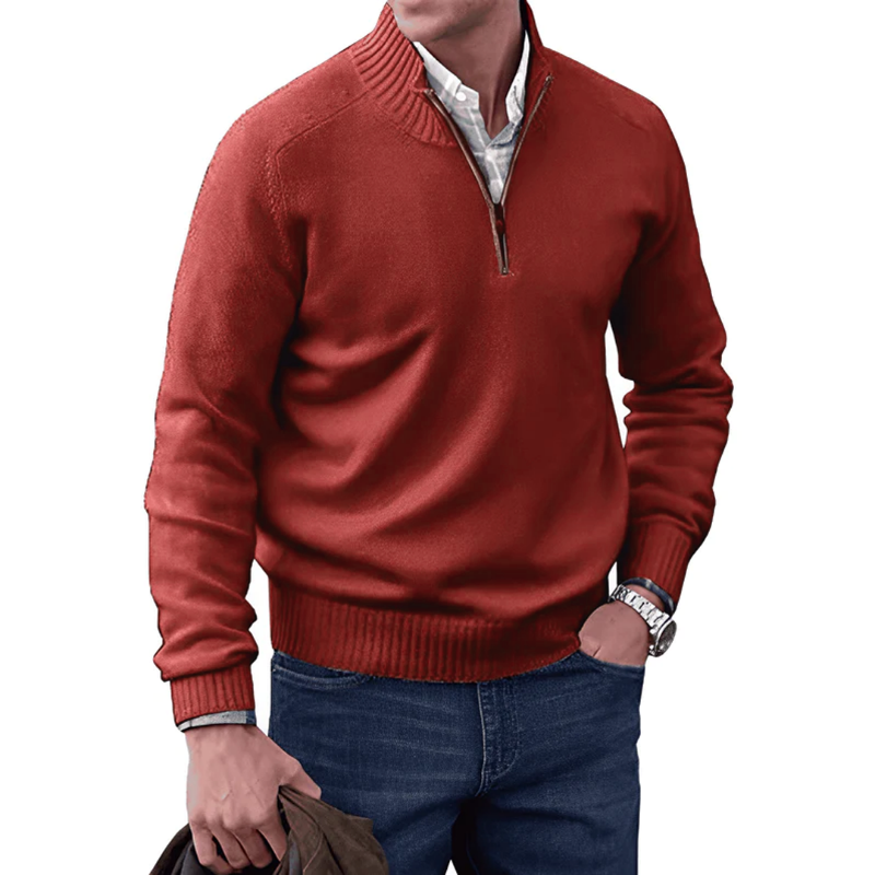 Cevori Sweater Knitted Half Zip Pullover