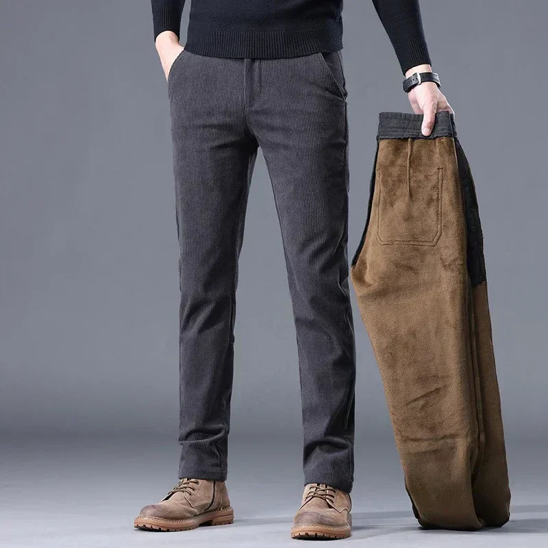 Cevori Ribbed Side Pockets Straight Fit Pants
