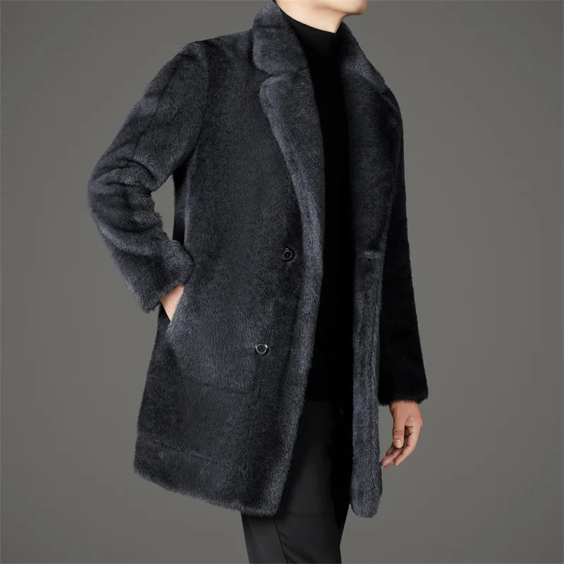 Cevori Reversible Winter Style Faux Fur Coat