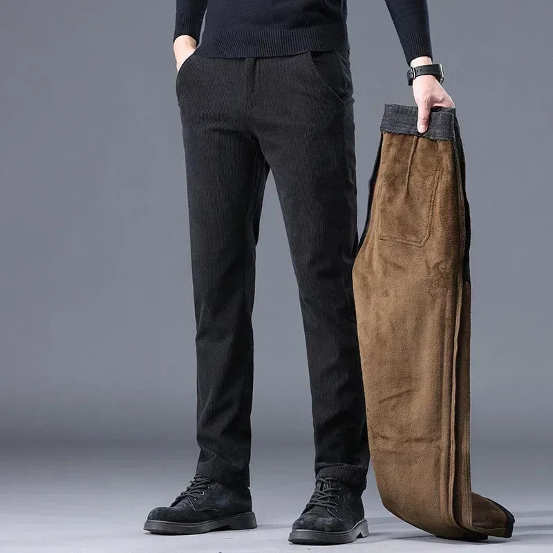 Cevori Ribbed Side Pockets Straight Fit Pants