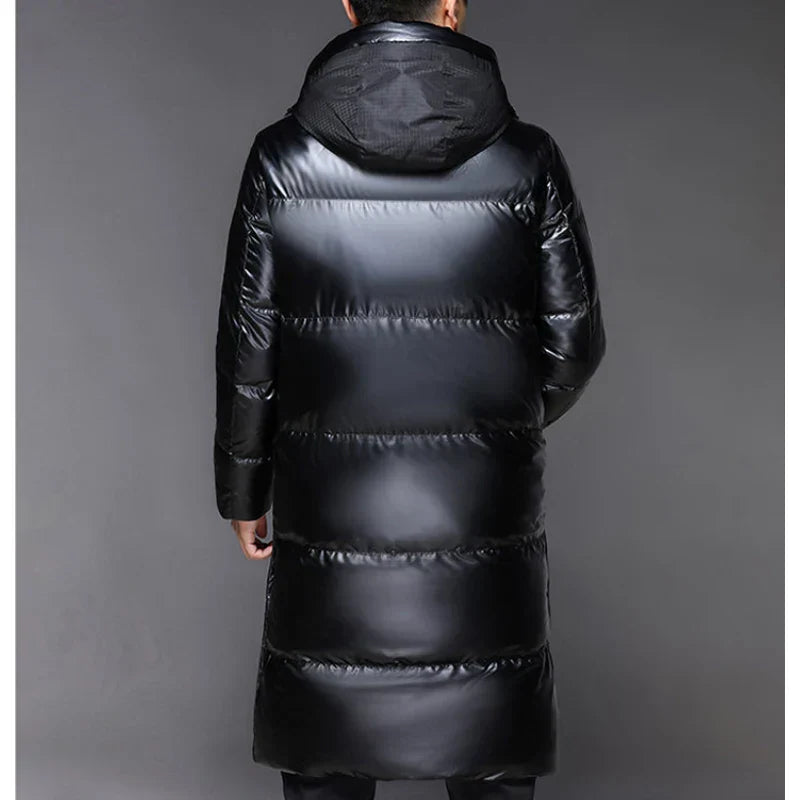 Cevori Black Long Jacket with Hood for Winter