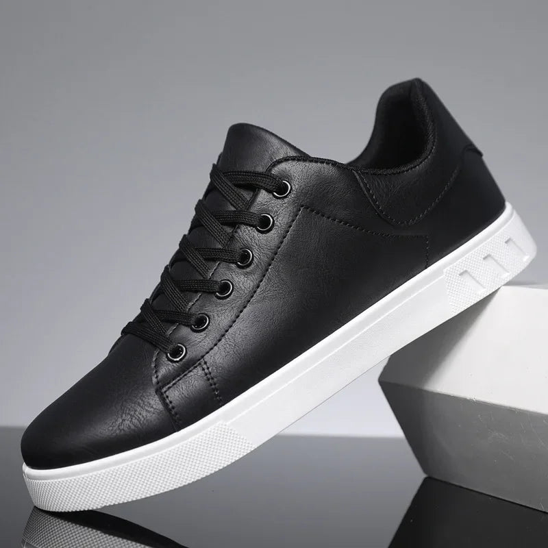 Cevori Casual Lace-Up Leather Sneakers
