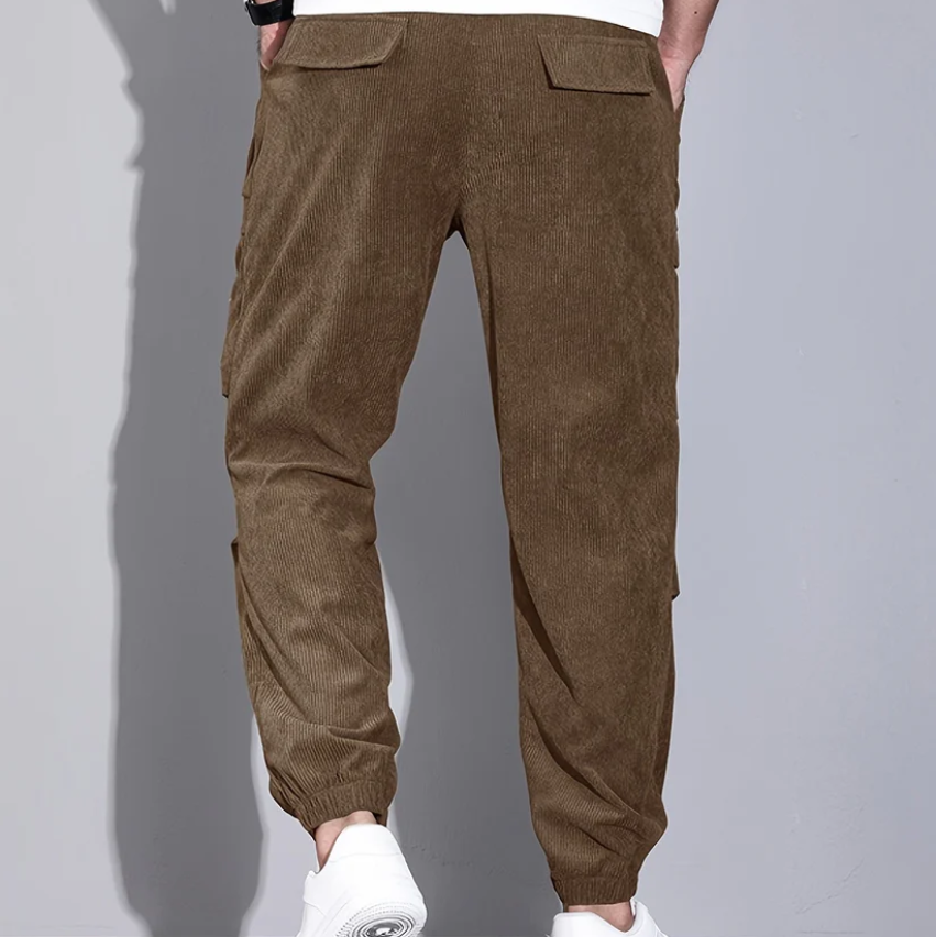 Cevori Stylish Fit Corduroy Trousers with Pockets