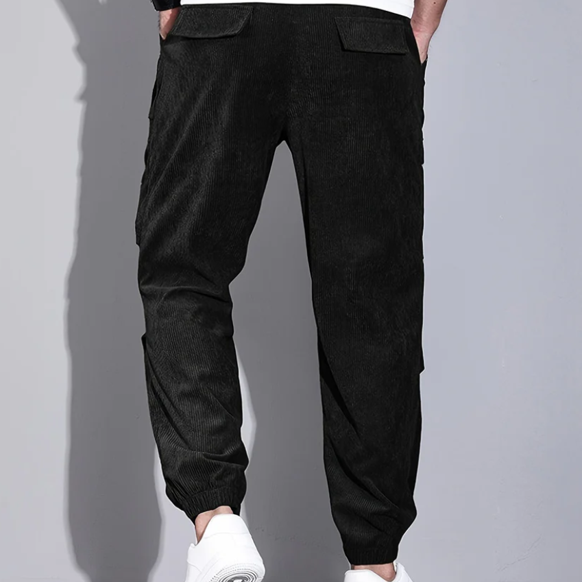Cevori Stylish Fit Corduroy Trousers with Pockets