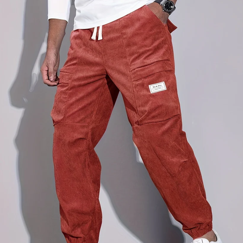 Cevori Stylish Fit Corduroy Trousers with Pockets